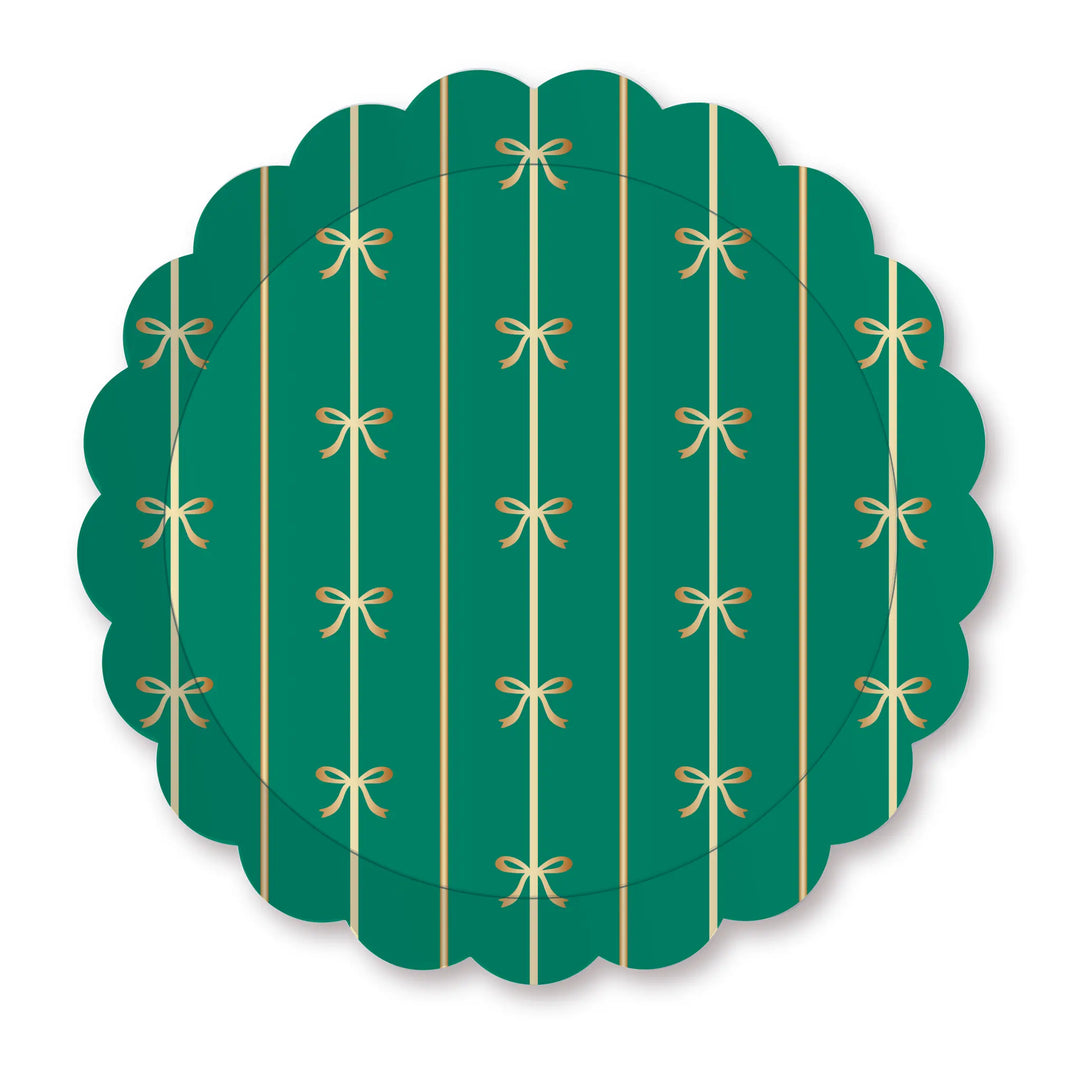 Bonjour Fête - EMERALD GREEN SIGNATURE BOW SMALL PLATES - The Disco Edit