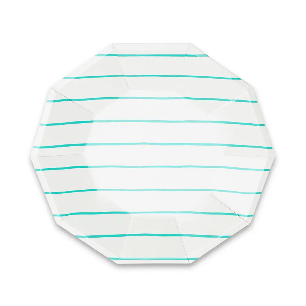 Jollity & Co. + Daydream Society - Frenchie Striped Large Plates - 8 Pk.: Clementine - The Disco Edit