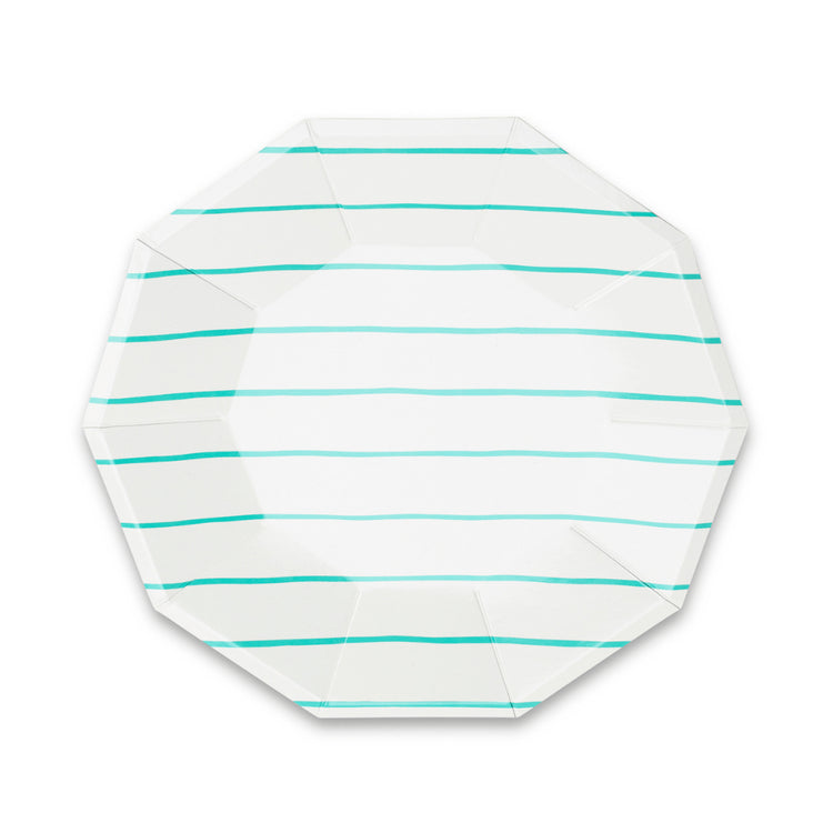 Jollity & Co. + Daydream Society - Frenchie Striped Large Plates - 8 Pk.: Clementine - The Disco Edit