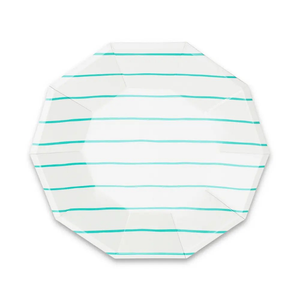 Jollity & Co. + Daydream Society - Frenchie Striped Large Plates - 8 Pk.: Clementine - The Disco Edit