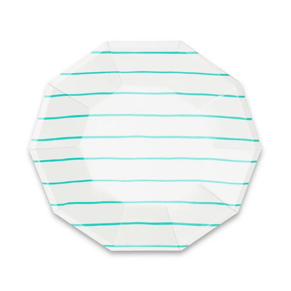 Jollity & Co. + Daydream Society - Frenchie Striped Large Plates - 8 Pk.: Clementine - The Disco Edit