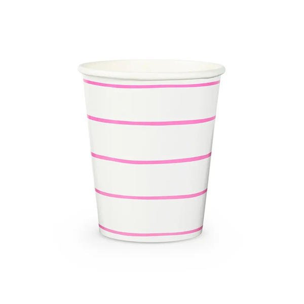 Jollity & Co. + Daydream Society - Frenchie Striped 9 oz Cups - 8 Pk.: Clementine - The Disco Edit