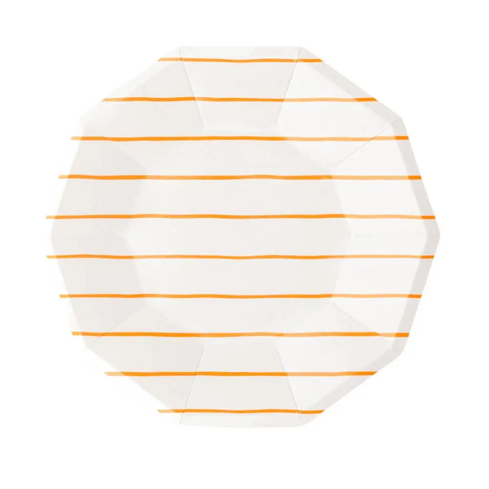 Jollity & Co. + Daydream Society - Frenchie Striped Large Plates - 8 Pk.: Clementine - The Disco Edit