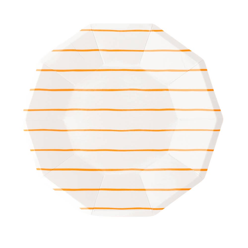 Jollity & Co. + Daydream Society - Frenchie Striped Large Plates - 8 Pk.: Clementine - The Disco Edit