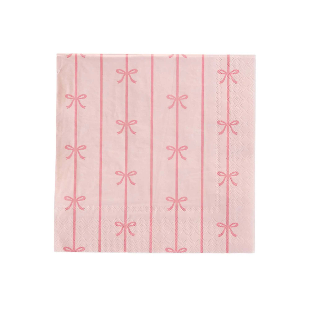 Bonjour Fête - PETAL PINK SIGNATURE BOW LARGE NAPKINS - The Disco Edit