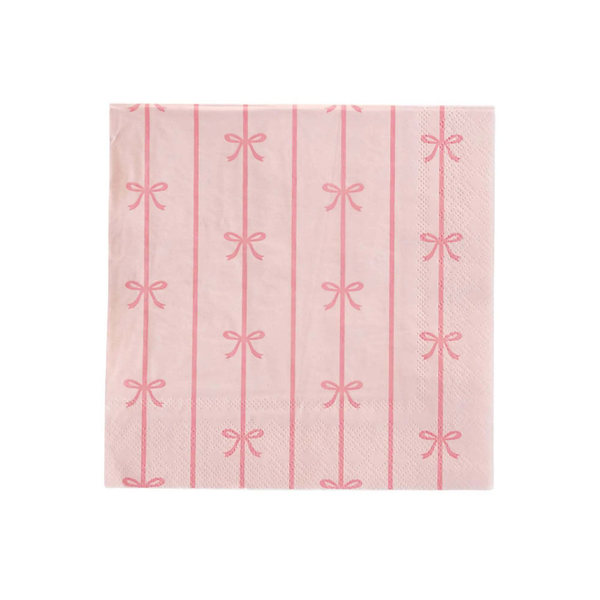 Bonjour Fête - PETAL PINK SIGNATURE BOW LARGE NAPKINS - The Disco Edit