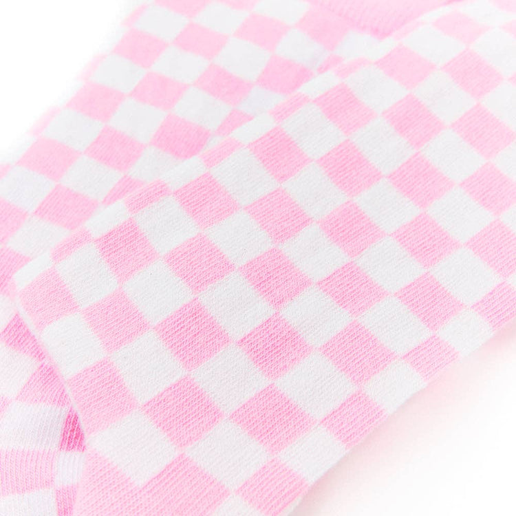 Urban Eccentric - Unisex Pink Check Socks: 6 - 11 - The Disco Edit