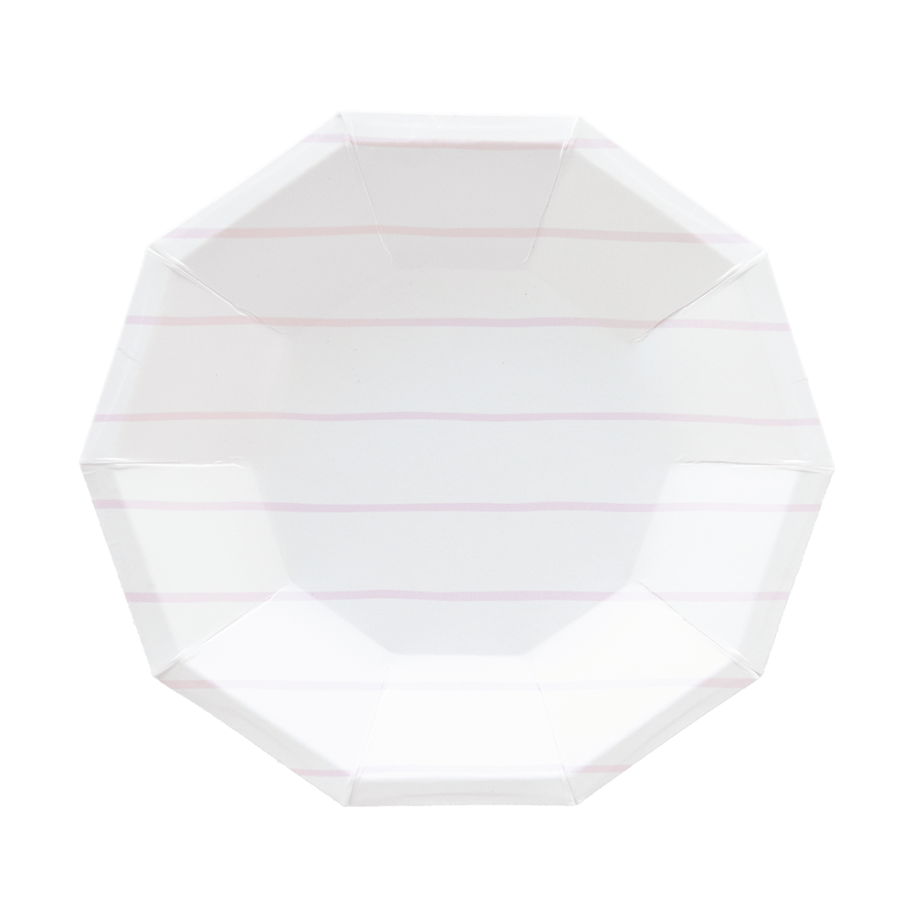 Jollity & Co. + Daydream Society - Frenchie Striped Large Plates - 8 Pk.: Clementine - The Disco Edit