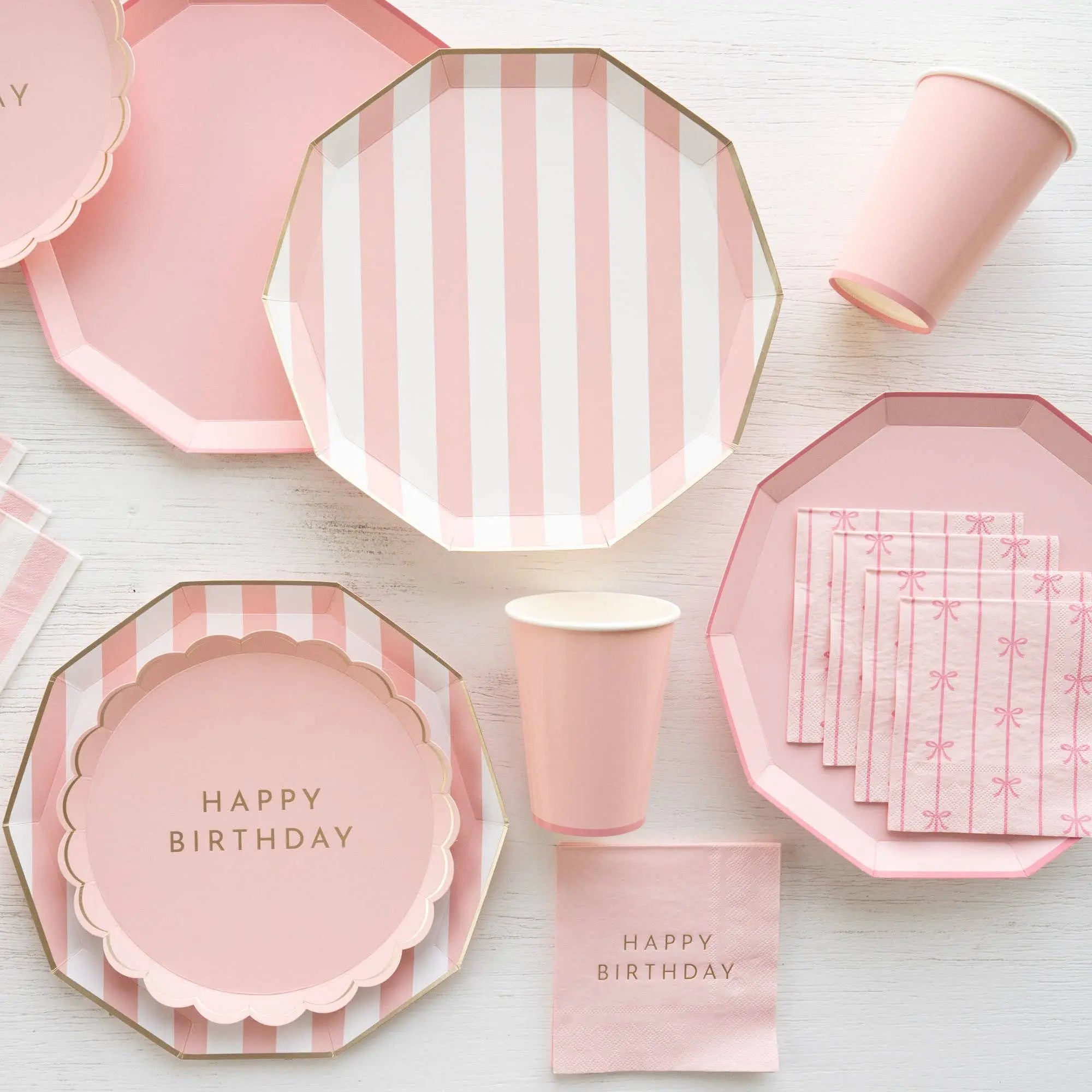 Bonjour Fête - PETAL PINK SIGNATURE BOW SMALL NAPKINS - The Disco Edit