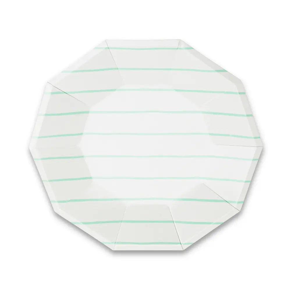 Jollity & Co. + Daydream Society - Frenchie Striped Large Plates - 8 Pk.: Clementine Jollity & Co. + Daydream Society