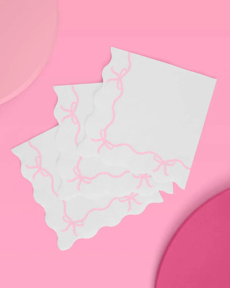 Bow Party Duo - set of 25 plates + napkins - The Disco Edit