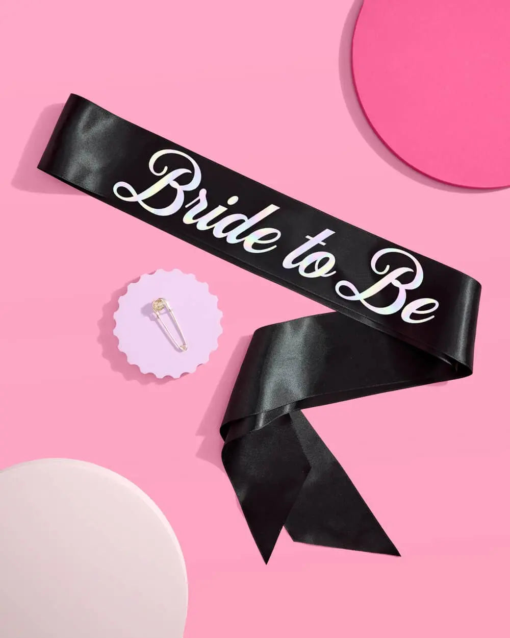 xo, Fetti - Bride or Die Sash - black silk + iridescent foil - The Disco Edit