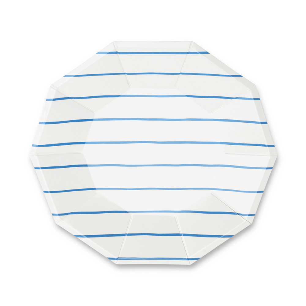 Jollity & Co. + Daydream Society - Frenchie Striped Large Plates - 8 Pk.: Clementine - The Disco Edit