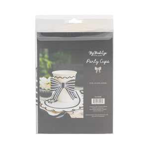 My Mind’s Eye - CLV1210 - Black and White Bow Party Cup