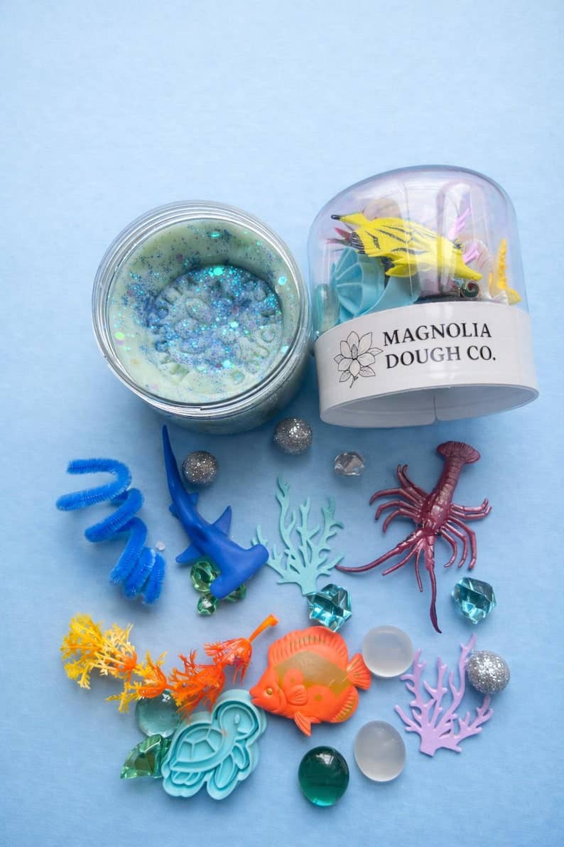 Magnolia Dough Co. - Kids Sensory Play Dough Jar | Mess-Free Under the Sea Toy
