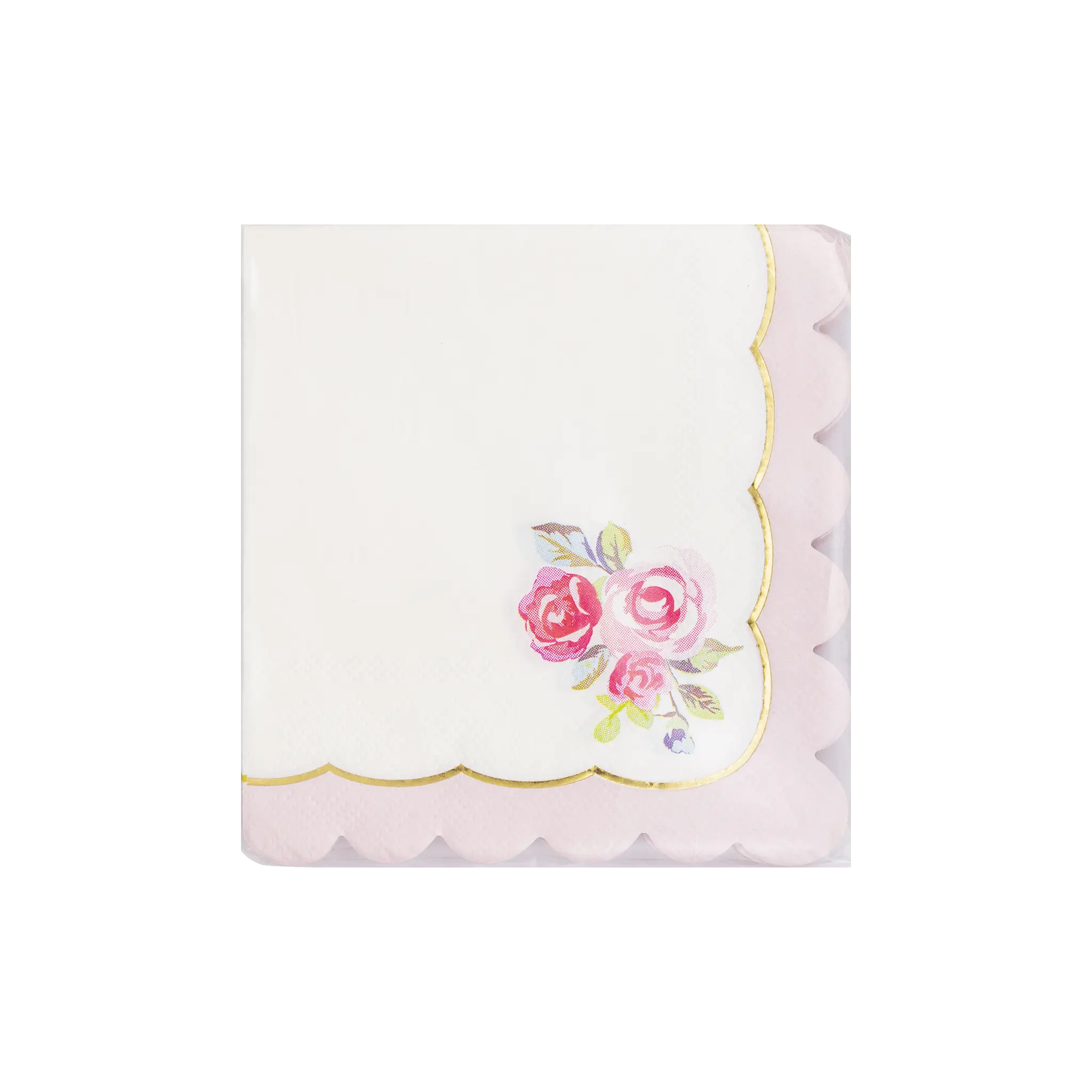 My Mind’s Eye - PLTEA37 - Tea Party Rose Corner Paper Cocktail Napkin - The Disco Edit