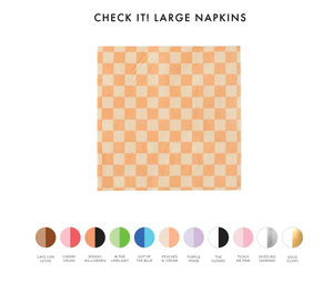 Jollity & Co. + Daydream Society - Check It! Large Napkins - 16 Pk. - 11 Color Options: Cherry Crush - The Disco Edit