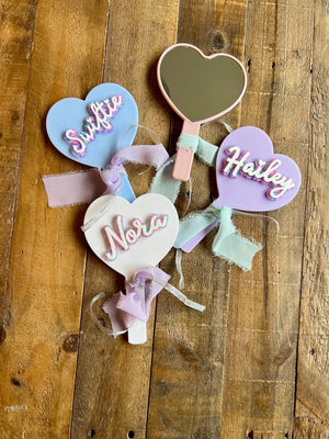 Custom Heart Hand Mirror - Decorate your own party favor craft kit party activity idea for kids or tweens.