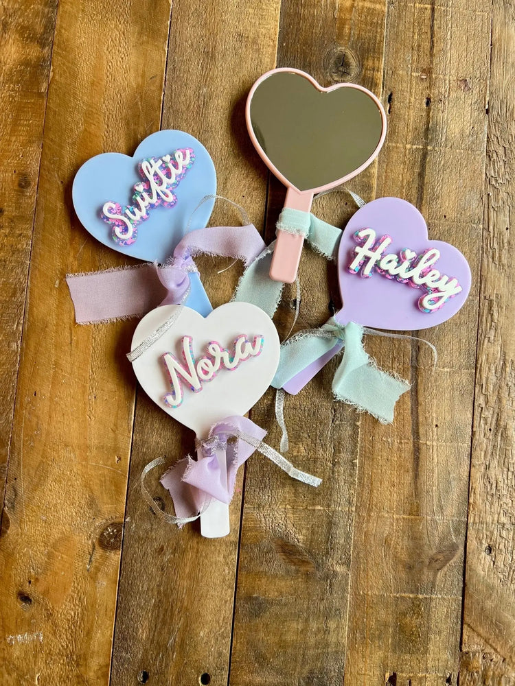 Custom Heart Hand Mirror - The Disco Edit