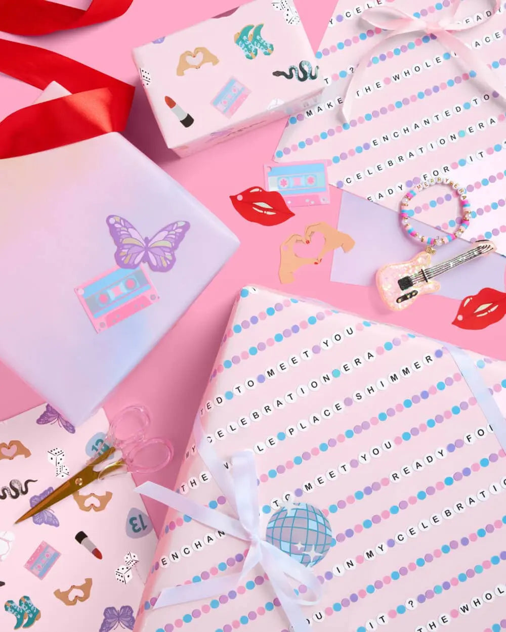xo, Fetti - Gifting Era Wrapping Paper Set - 12 sheets + 16 tags, Christmas Gifting - The Disco Edit
