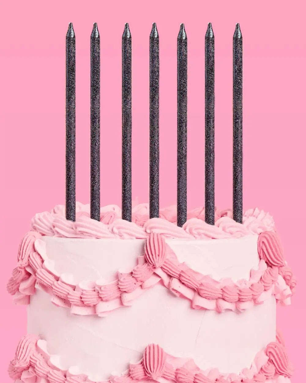 Midnight Sparkle Candles - 10 black glitter candles - The Disco Edit