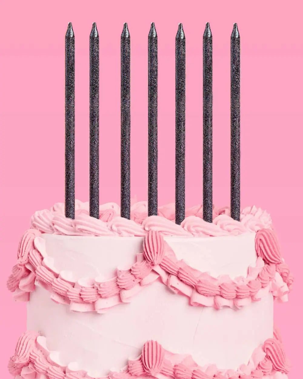 Midnight Sparkle Candles - 10 black glitter candles - The Disco Edit