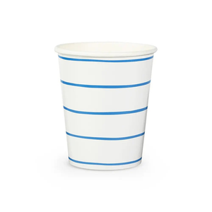 Jollity & Co. + Daydream Society - Frenchie Striped 9 oz Cups - 8 Pk.: Clementine - The Disco Edit
