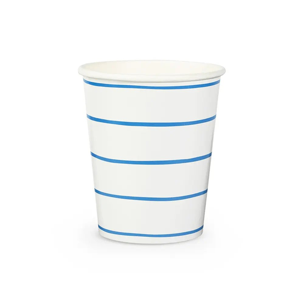 Jollity & Co. + Daydream Society - Frenchie Striped 9 oz Cups - 8 Pk.: Clementine - The Disco Edit