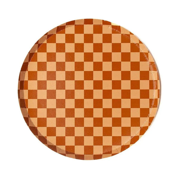 Jollity & Co. + Daydream Society - Check It! Dinner Plates - 8 Pk. - 11 Color Options: Cherry Crush - The Disco Edit