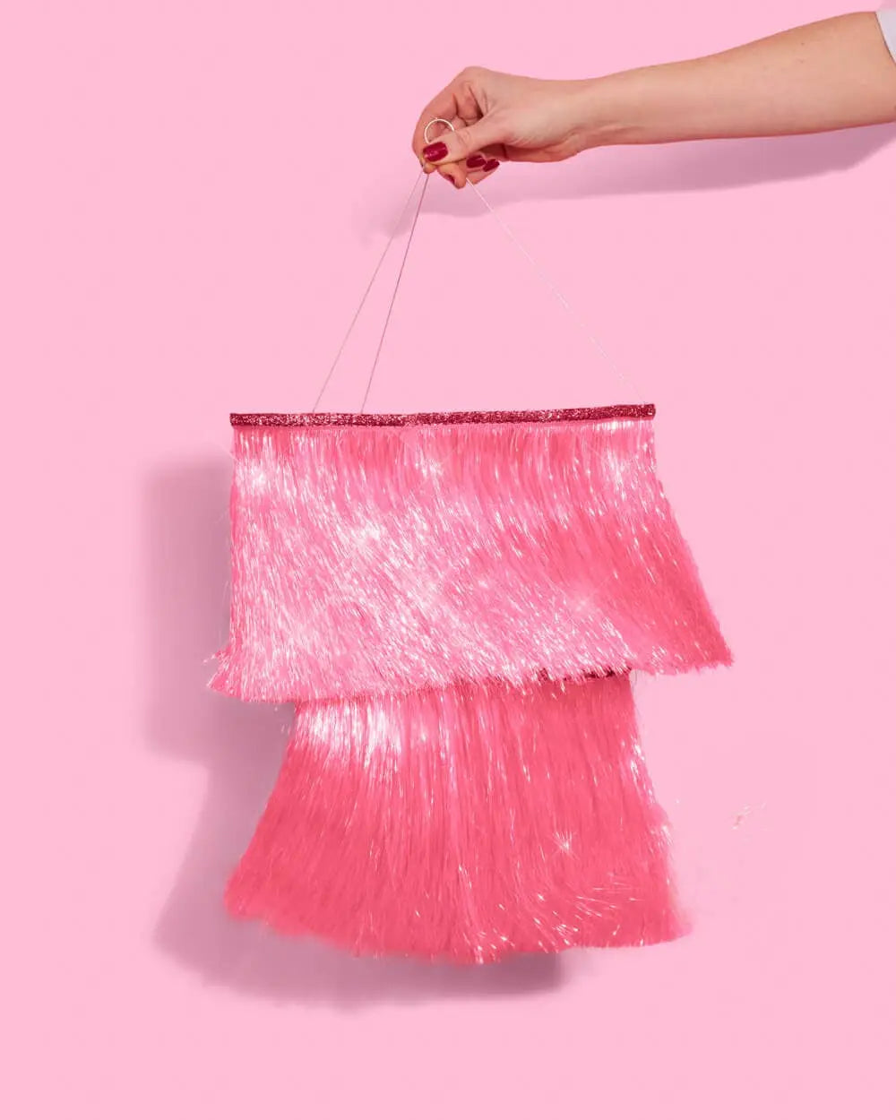 Pink Foil Party Chandelier - The Disco Edit