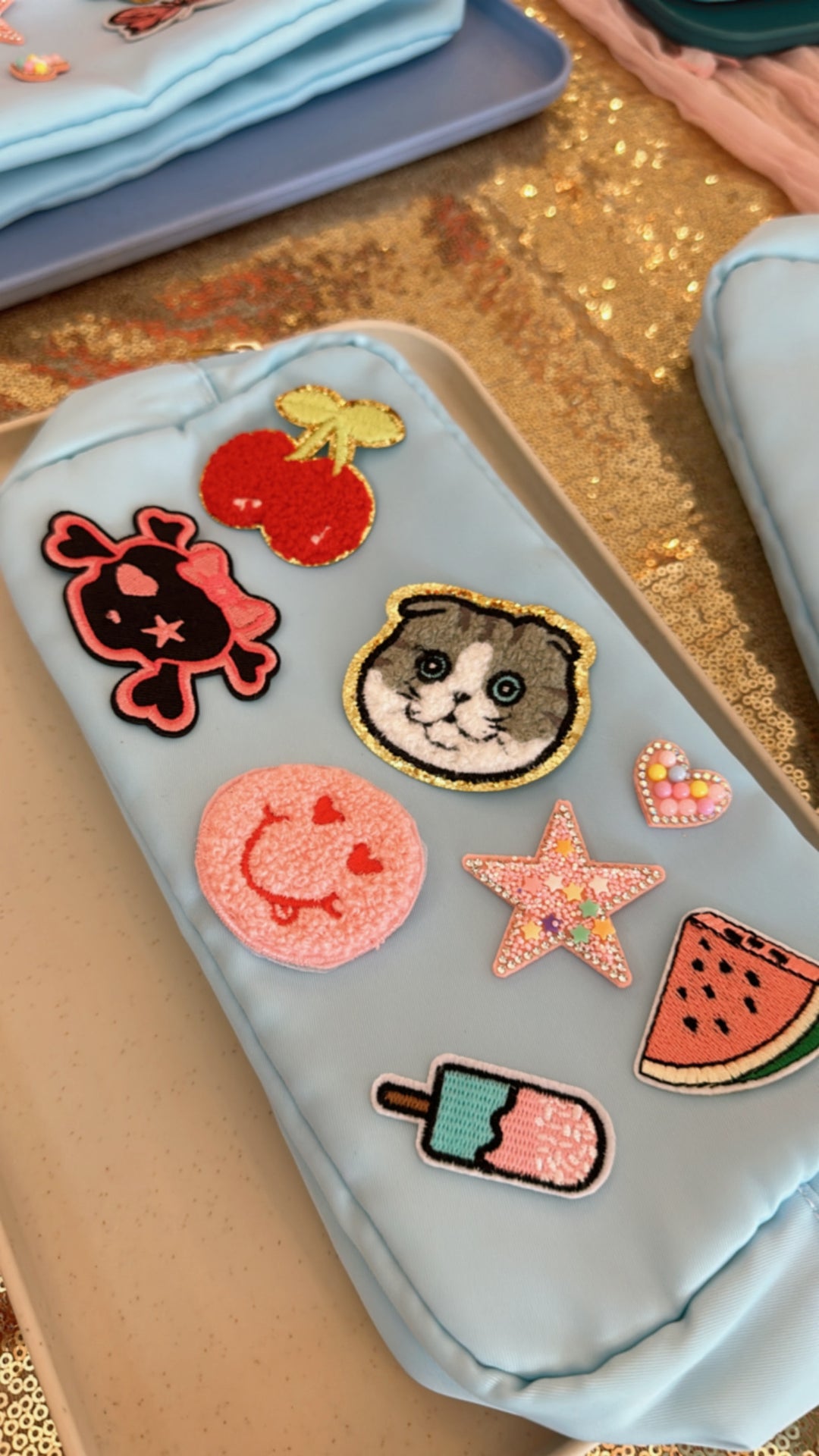 DIY Cosmetics Bag Patch Party