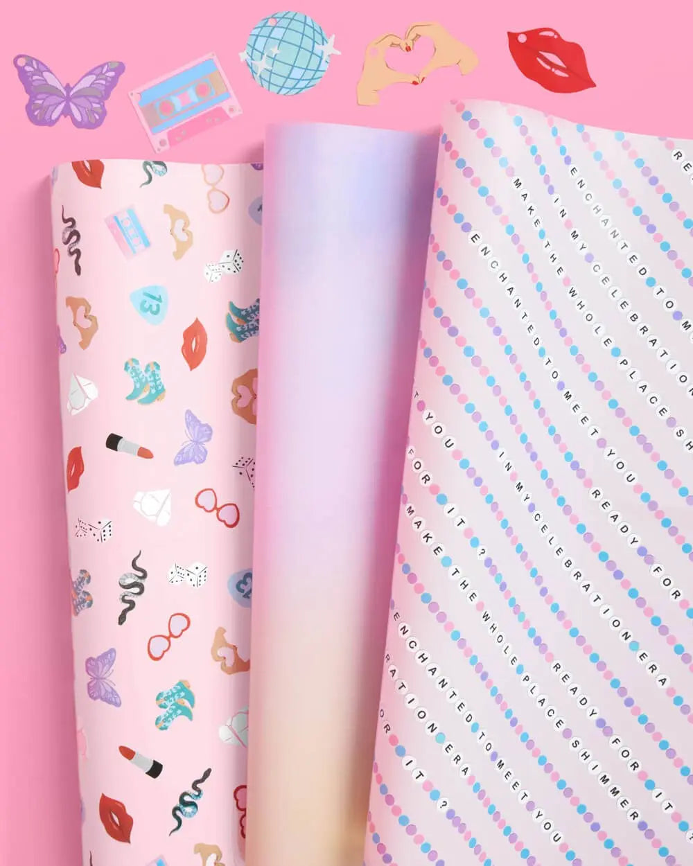 xo, Fetti - Gifting Era Wrapping Paper Set - 12 sheets + 16 tags, Christmas Gifting - The Disco Edit