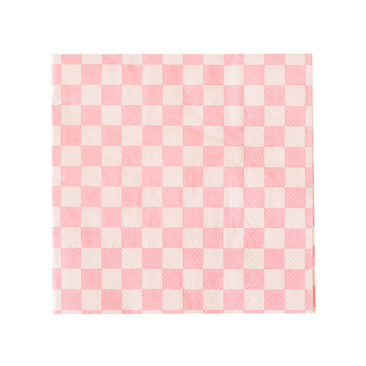 Jollity & Co. + Daydream Society - Check It! Large Napkins - 16 Pk. - 11 Color Options: Cherry Crush - The Disco Edit