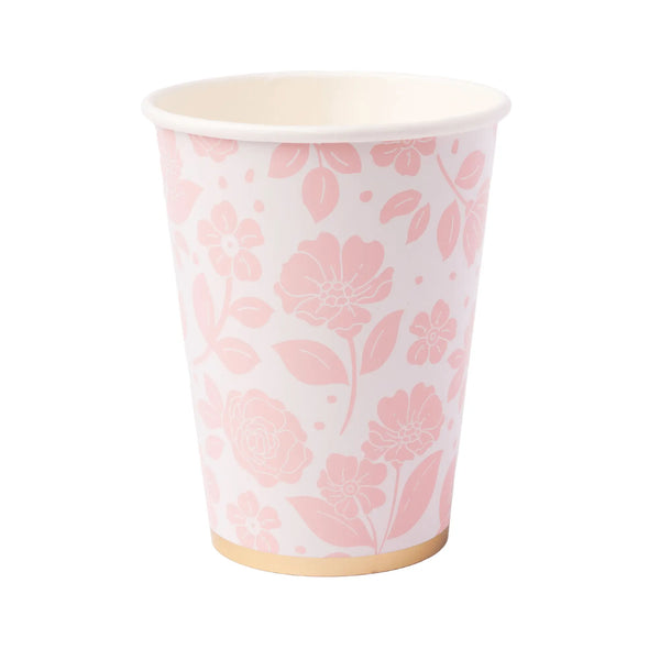 Bonjour Fête - PETAL PINK ELEGANT FLORAL CUPS - The Disco Edit