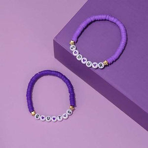 Olivia Rodrigo Guts charm bracelet kit and charm bar package used as an Olivia Rodrigo party activity, party favor, or craft idea.