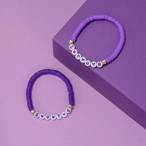 Olivia Rodrigo Guts charm bracelet kit and charm bar package used as an Olivia Rodrigo party activity, party favor, or craft idea.