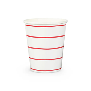 Jollity & Co. + Daydream Society - Frenchie Striped 9 oz Cups - 8 Pk.: Clementine - The Disco Edit