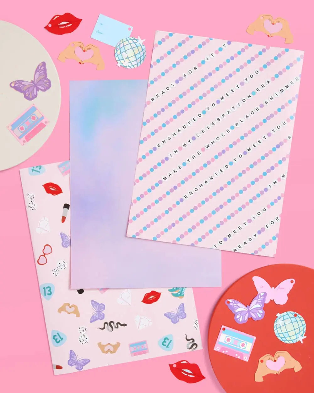 xo, Fetti - Gifting Era Wrapping Paper Set - 12 sheets + 16 tags, Christmas Gifting - The Disco Edit