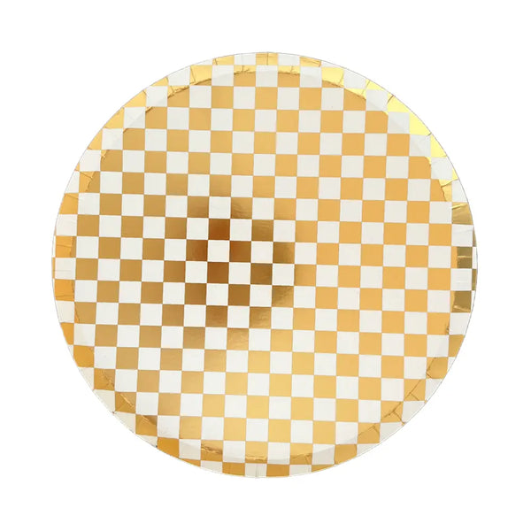 Jollity & Co. + Daydream Society - Check It! Dinner Plates - 8 Pk. - 11 Color Options: Purple Posse Jollity & Co. + Daydream Society