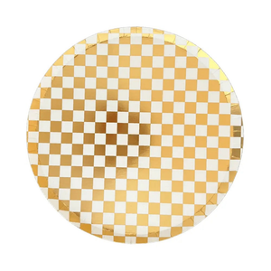Jollity & Co. + Daydream Society - Check It! Dinner Plates - 8 Pk. - 11 Color Options: Cherry Crush - The Disco Edit