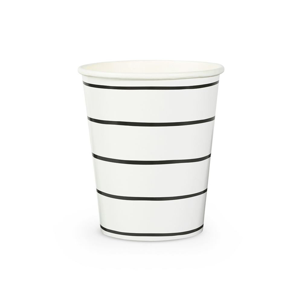 Jollity & Co. + Daydream Society - Frenchie Striped 9 oz Cups - 8 Pk.: Clementine - The Disco Edit