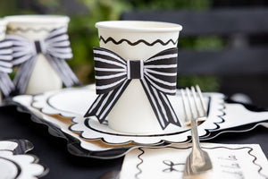 My Mind’s Eye - CLV1210 - Black and White Bow Party Cup