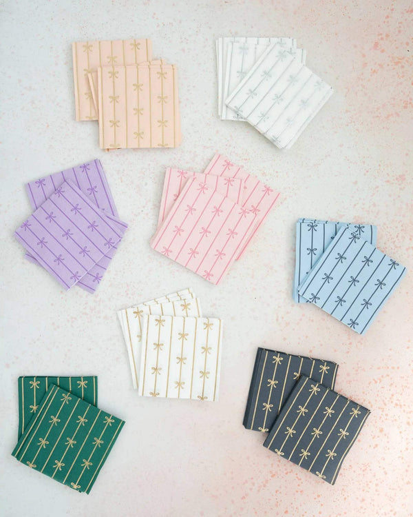 Bonjour Fête - PETAL PINK SIGNATURE BOW SMALL NAPKINS - The Disco Edit