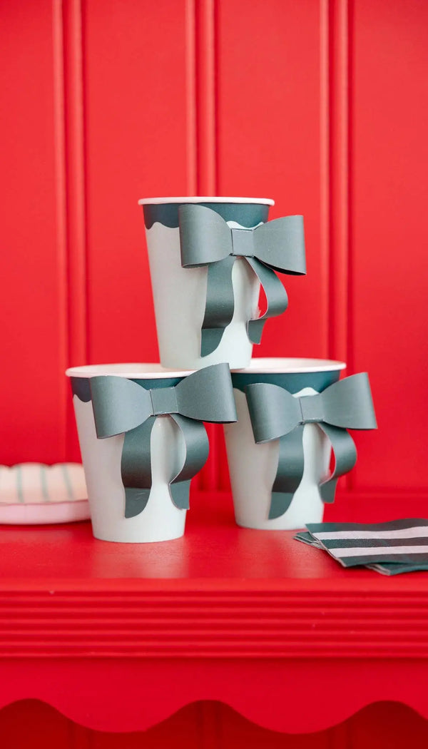 My Mind’s Eye - BOW1108 - Mint and Green Bow Paper Cups - The Disco Edit