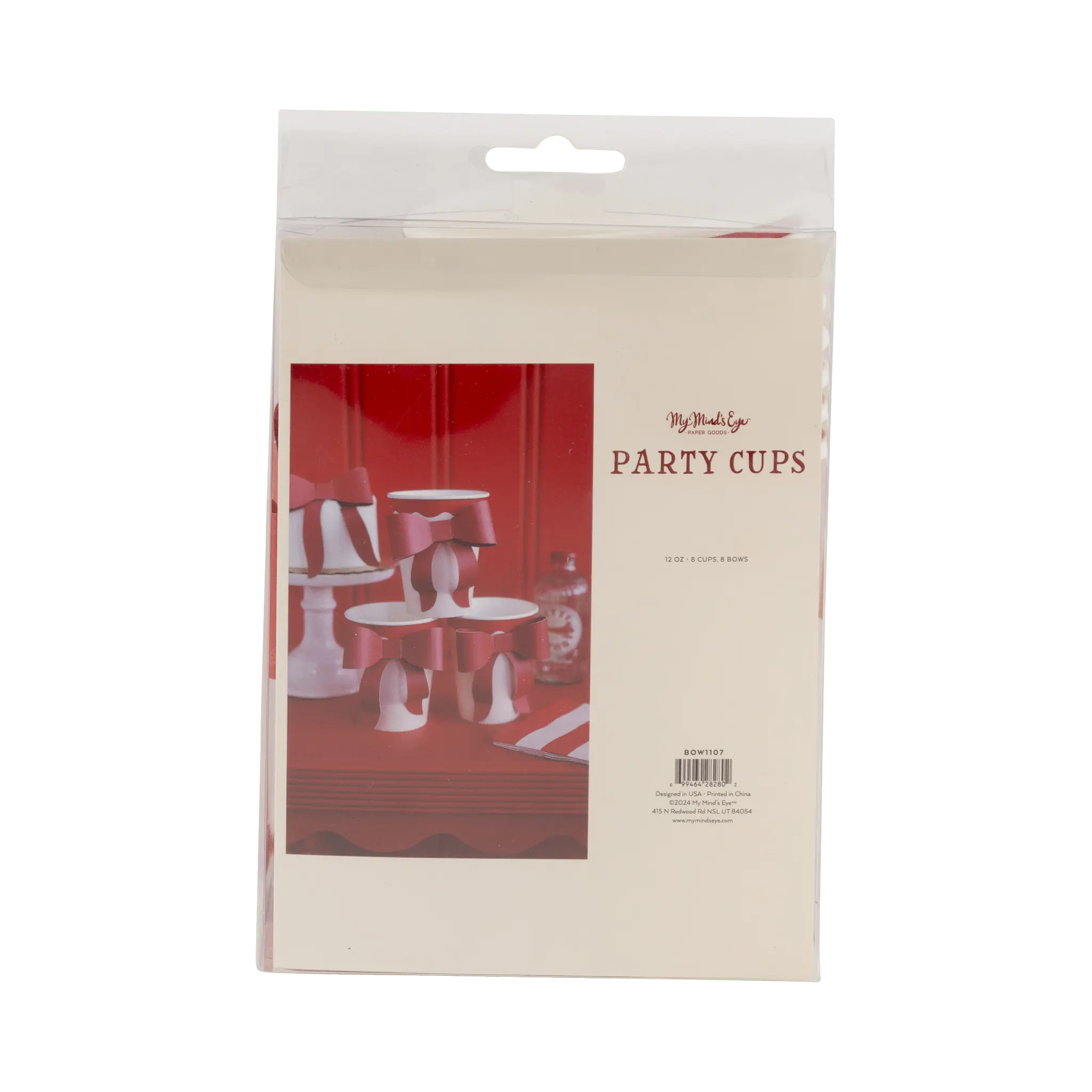 My Mind’s Eye - BOW1107 - Red and Pink Bow Paper Cups - The Disco Edit