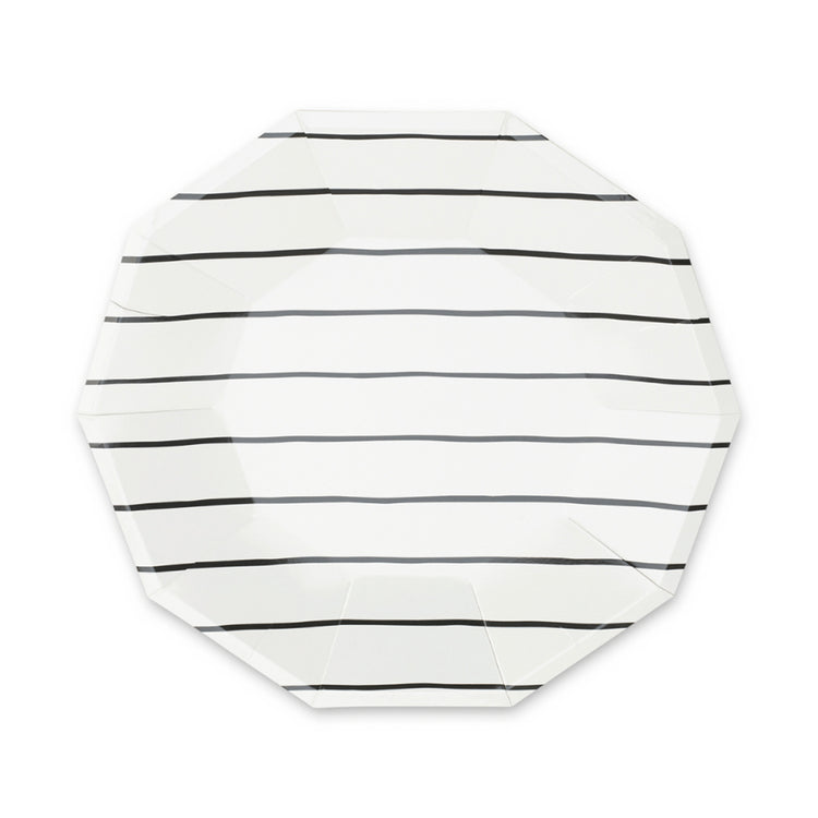 Jollity & Co. + Daydream Society - Frenchie Striped Large Plates - 8 Pk.: Clementine - The Disco Edit