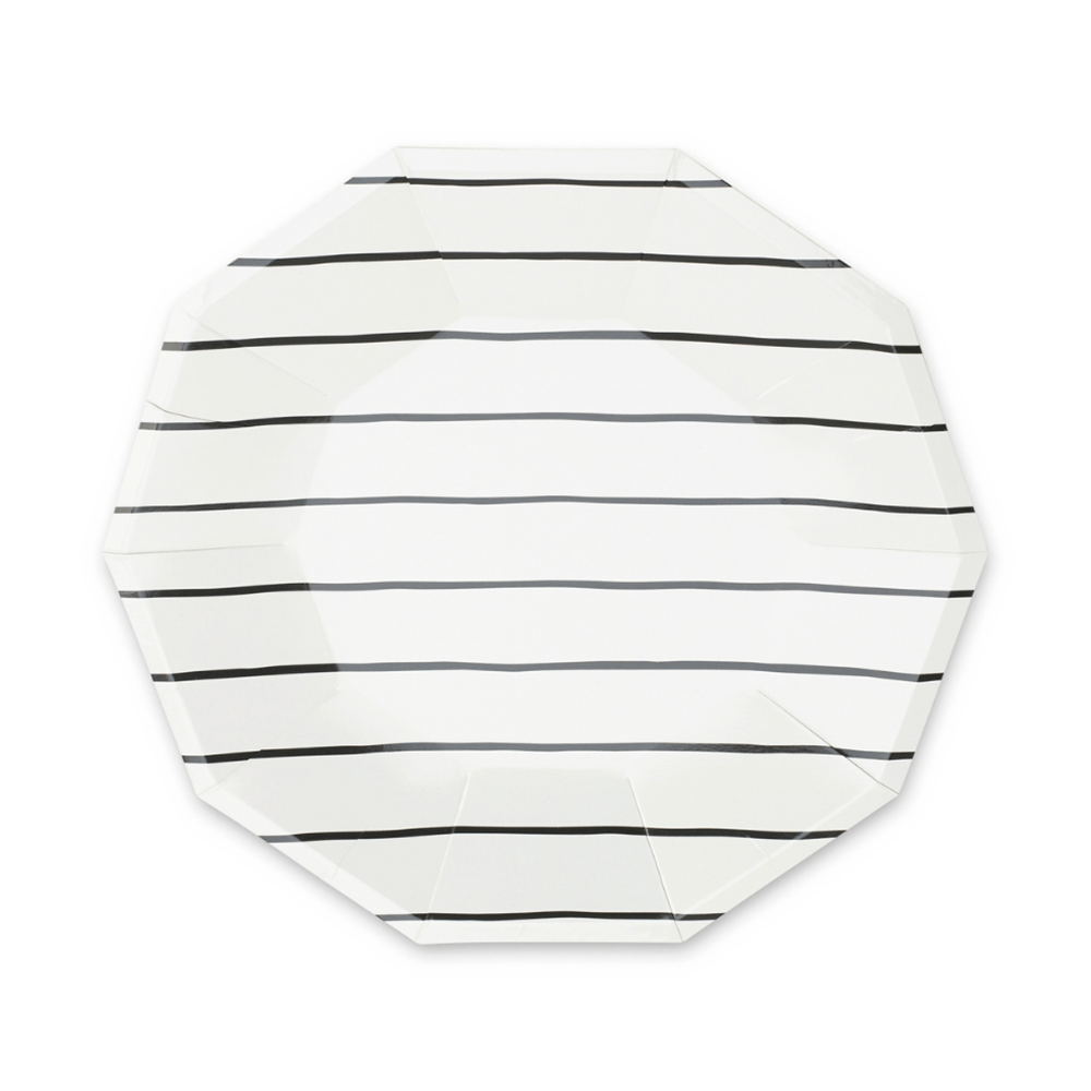 Jollity & Co. + Daydream Society - Frenchie Striped Large Plates - 8 Pk.: Clementine - The Disco Edit