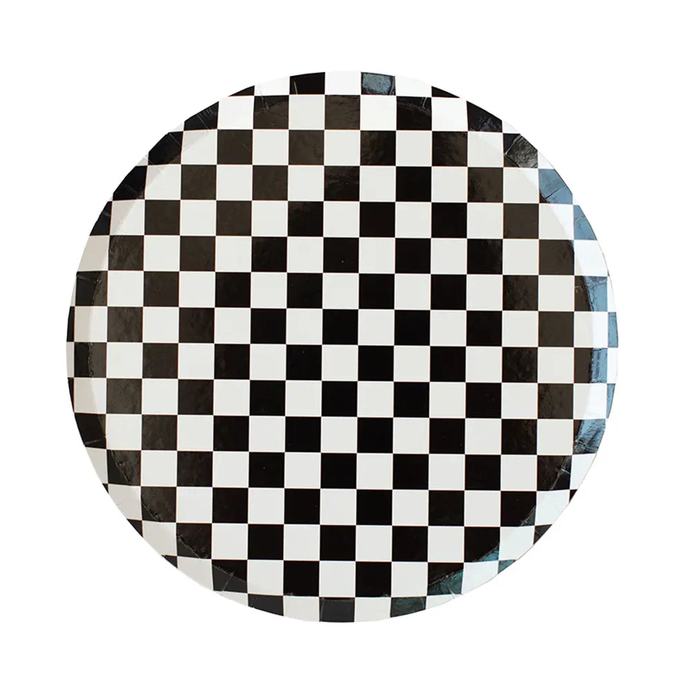 Jollity & Co. + Daydream Society - Check It! Dinner Plates - 8 Pk. - 11 Color Options: Purple Posse Jollity & Co. + Daydream Society