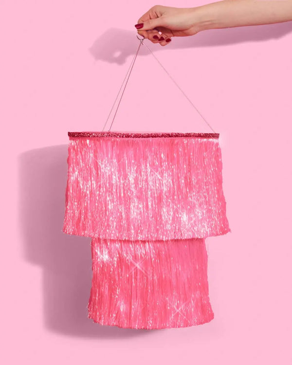 Pink Foil Party Chandelier - The Disco Edit