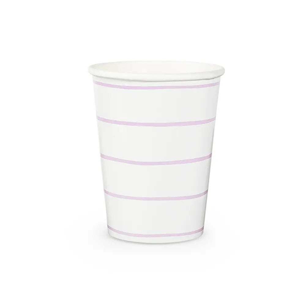 Jollity & Co. + Daydream Society - Frenchie Striped 9 oz Cups - 8 Pk.: Clementine - The Disco Edit